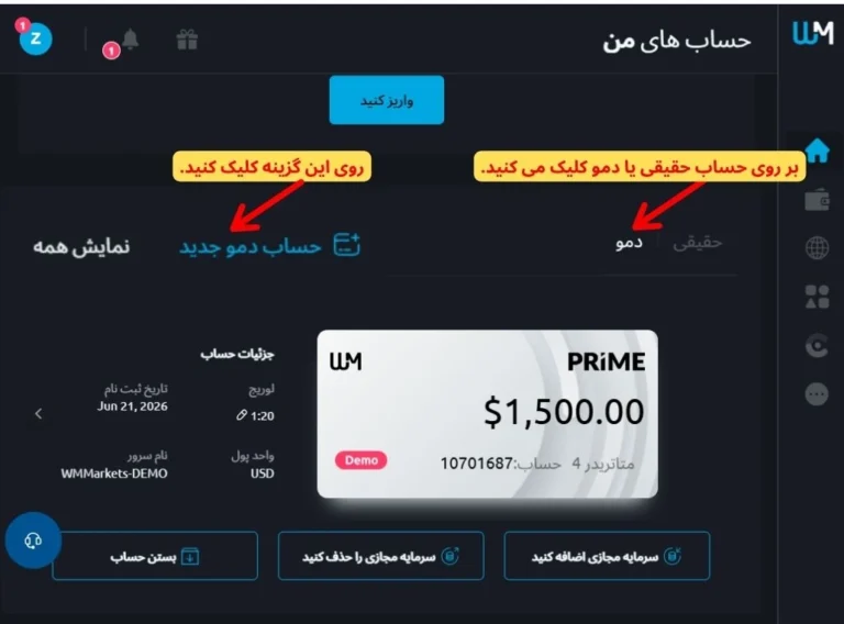 حساب پرایم در WM MARKETS