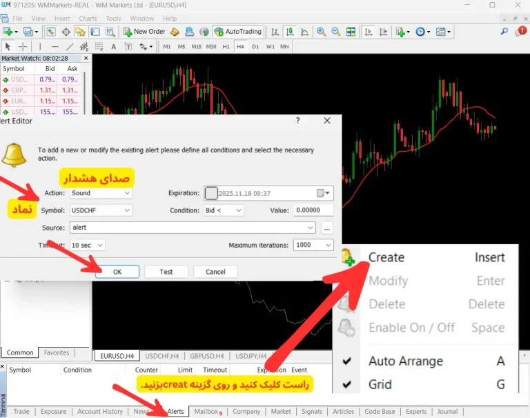 تنظیمات متاتریدر 4