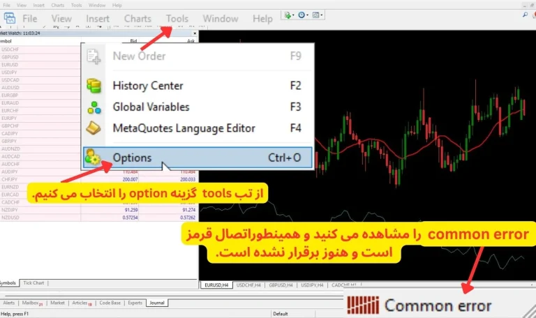 حل خطای اتصال متاتریدر ویندزور
